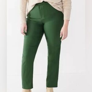Nine West Women’s Plus High Rise Slim Ankle Pants Sz 26W Green 
NWT